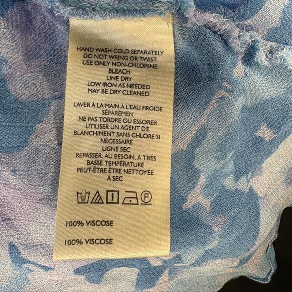 NWT Anthropologie Blue Floral Watercolor Fairycore Bias-Cut Cami Top Sz M - Picture 6 of 7